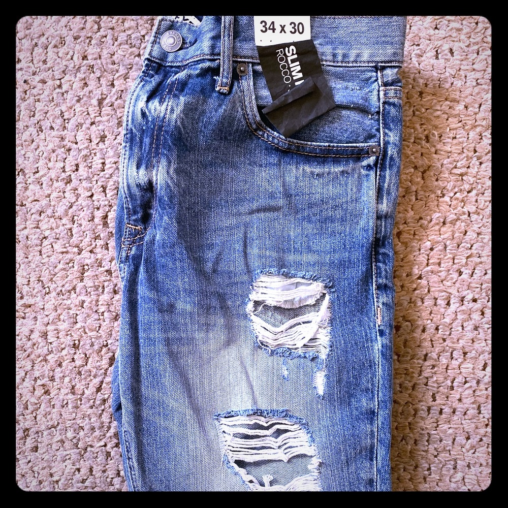 Express distressed slim fit jeans